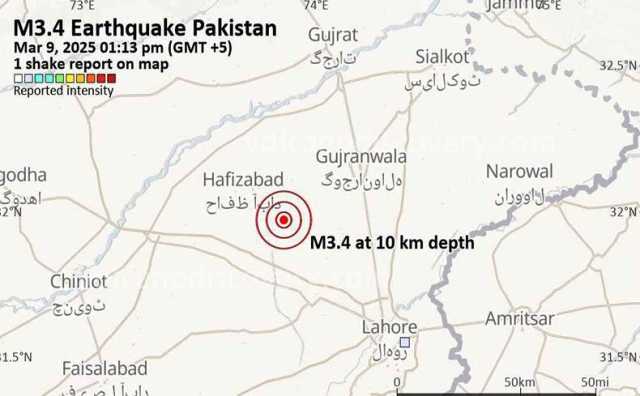 حافظ آباد اور گردونواح میں زلزلے کے شدید جھٹکے