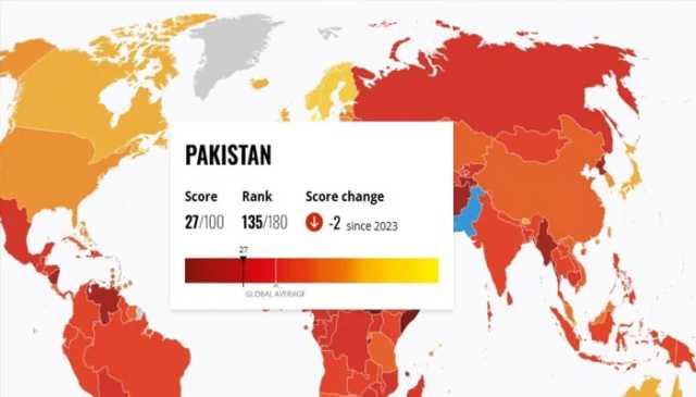 ٹرانسپیرنسی انٹرنیشنل نے کرپشن پرسپشن انڈیکس 2024 جاری کردیا۔